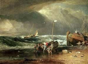 Turner - The Iveagh Seapiece, or Coast Scene of Fisherman Hauling a Boat Ashore