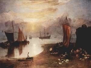 Turner - In the morning mist rising sun and fishermen, when cleaning the fish sale