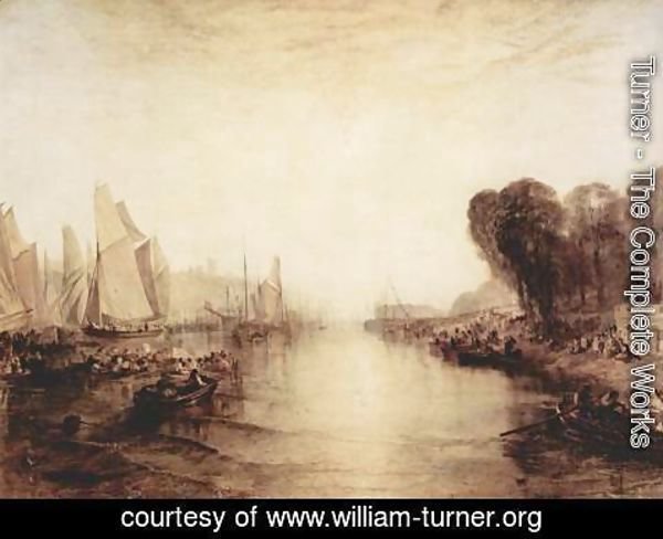 Turner - East Cowes Castle, the residence of J. Nash, The regatta sets out to moor