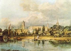 Turner - South View Of Christ Church  Etc   From The Meadows