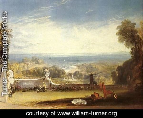 Turner - View From The Terrace Of A Villa At Niton  Isle Of Wight  From Sketches By A Lady